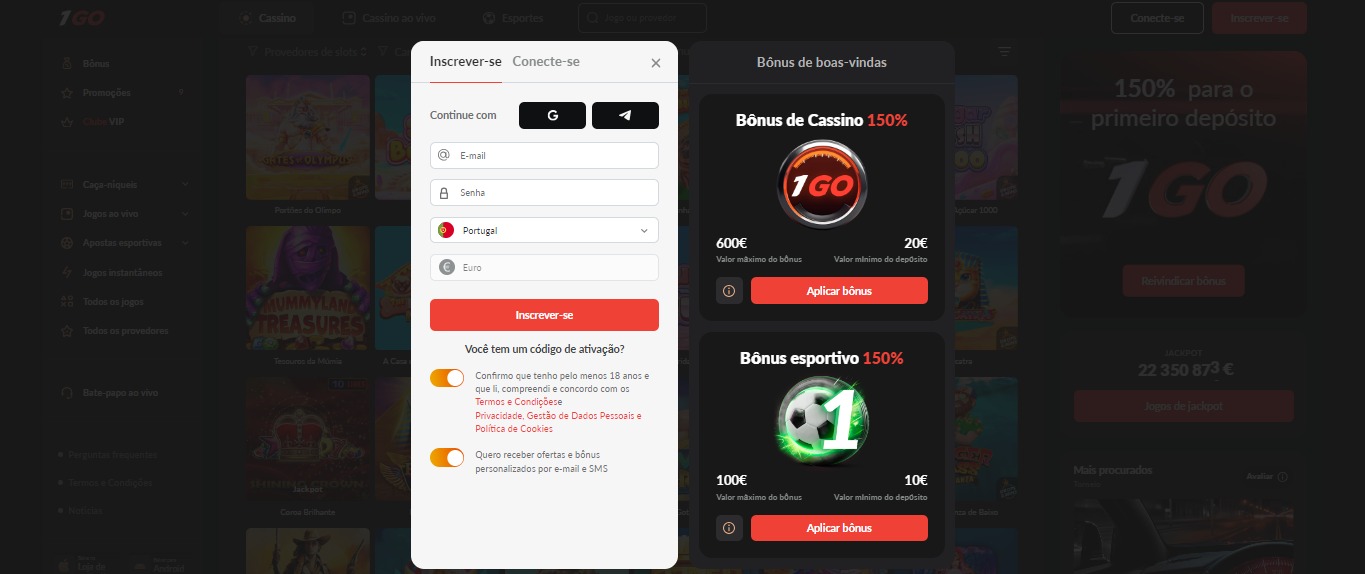 1GoCasino Registration Portugal