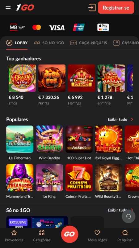 1Go Casino lobby