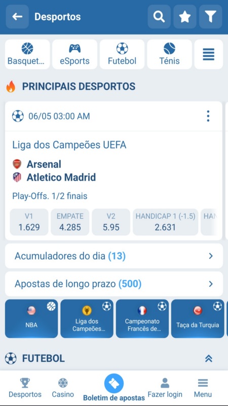 1xBet Apostas desportivas