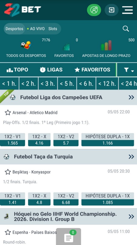 22Bet Apostas desportivas