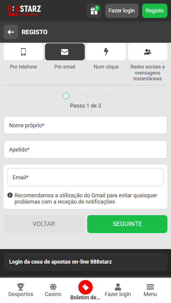 888starz Registo
