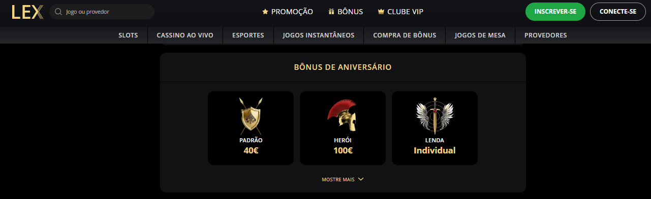 LEX Casino Bonuses