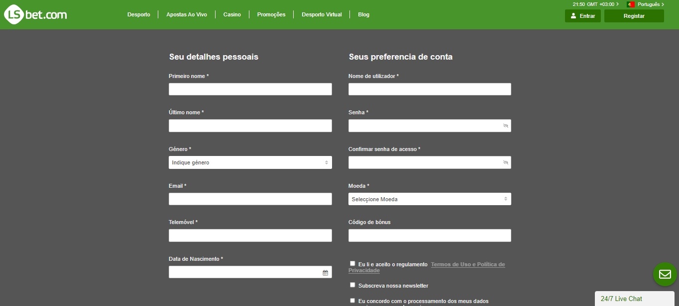LSbet Registo
