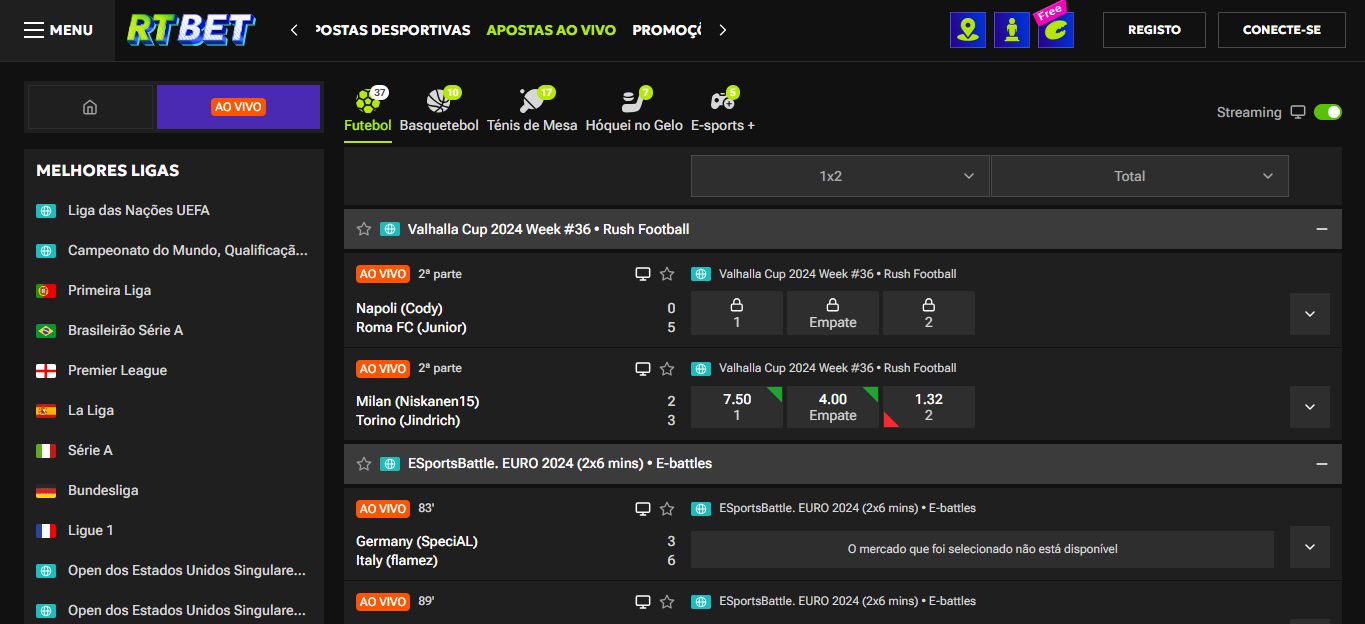 RTBet Live Sport Betting Portugal