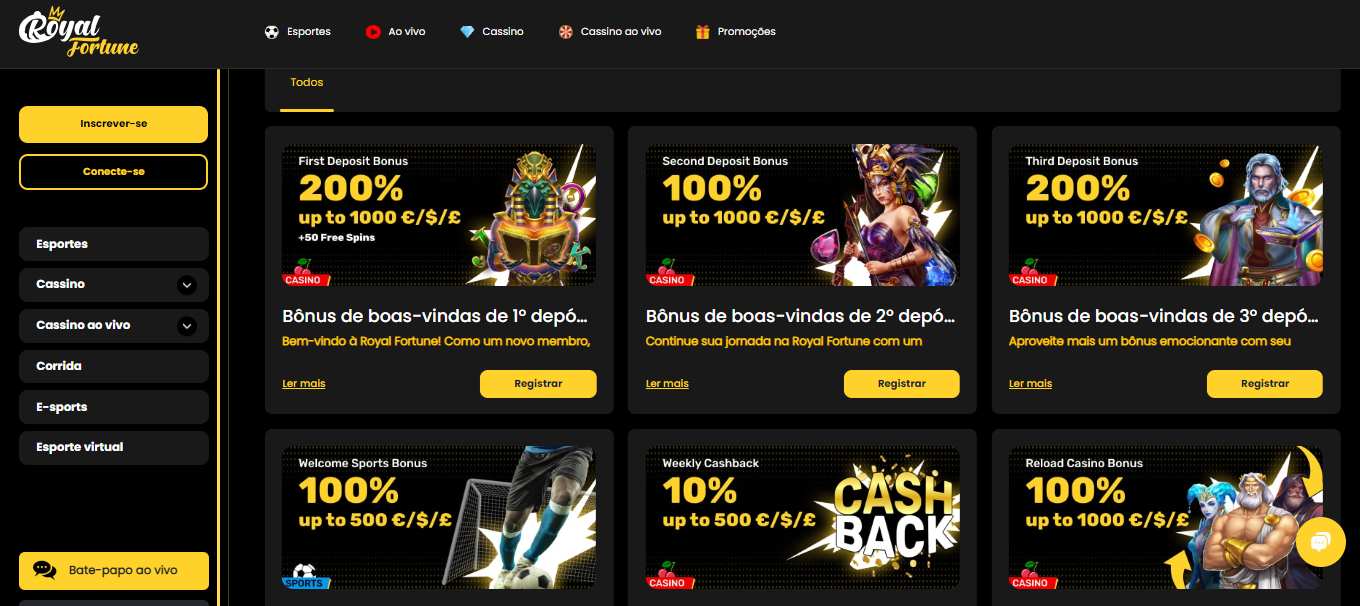 Royal Fortune Bónus e Promoções Portugal