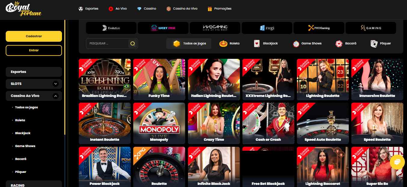 Royal Fortune Casino Ao Vivo Portugal