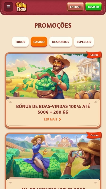 Bónus do Casino BillyBets 