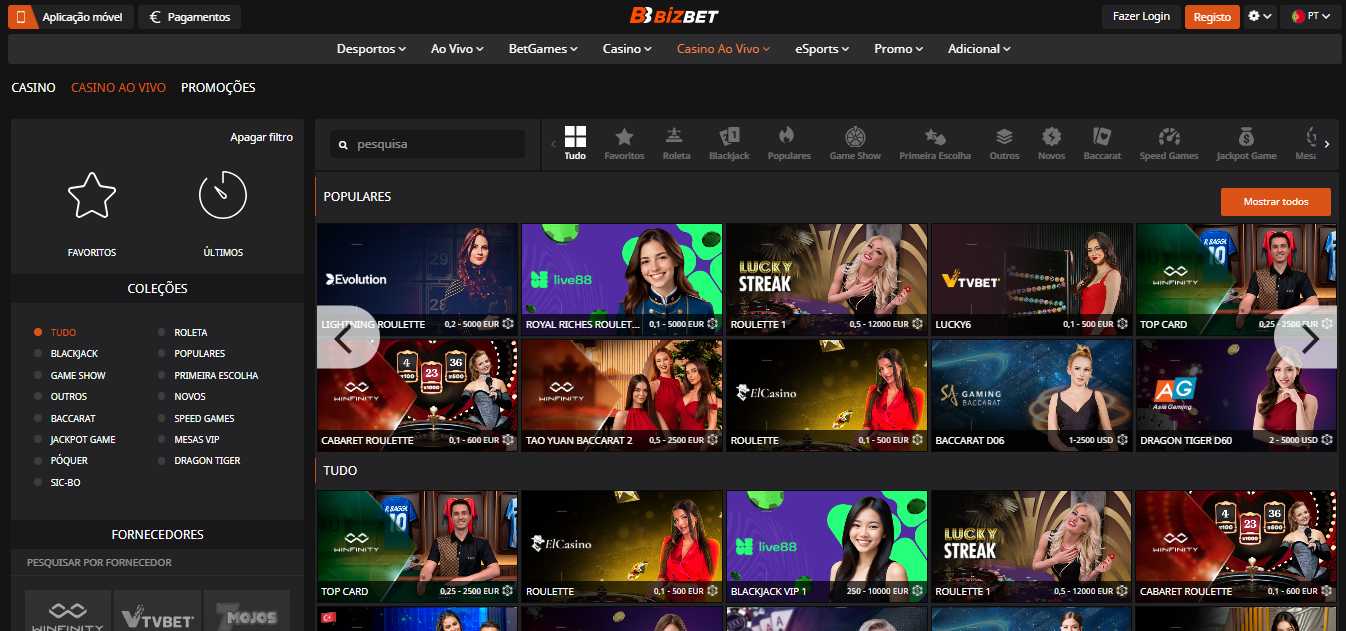 BizBet Casino Ao Vivo Portugal