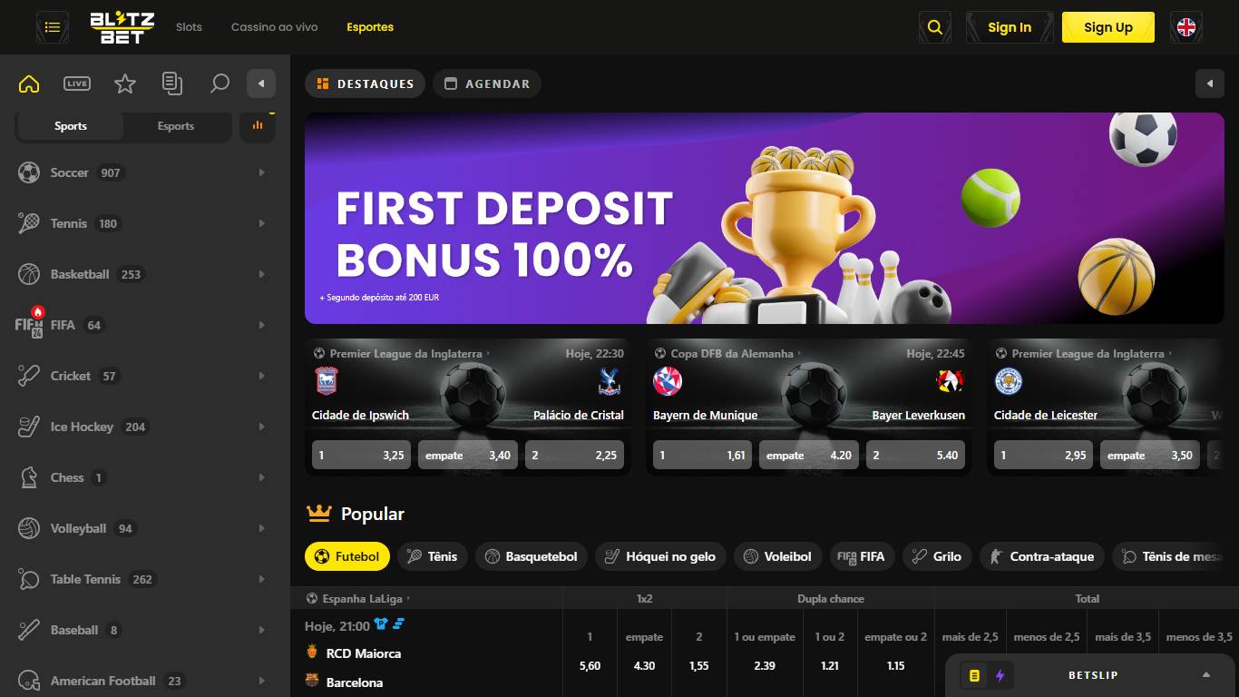 Blitz-Bet Main Sport Betting Portugal