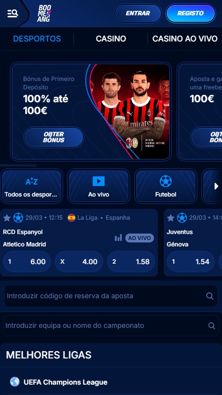 Boomerang bet homepage