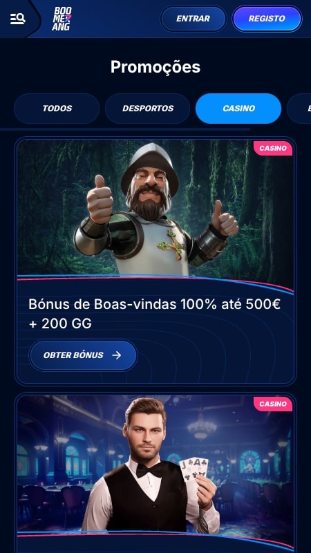 Bónus do Casino Boomerang