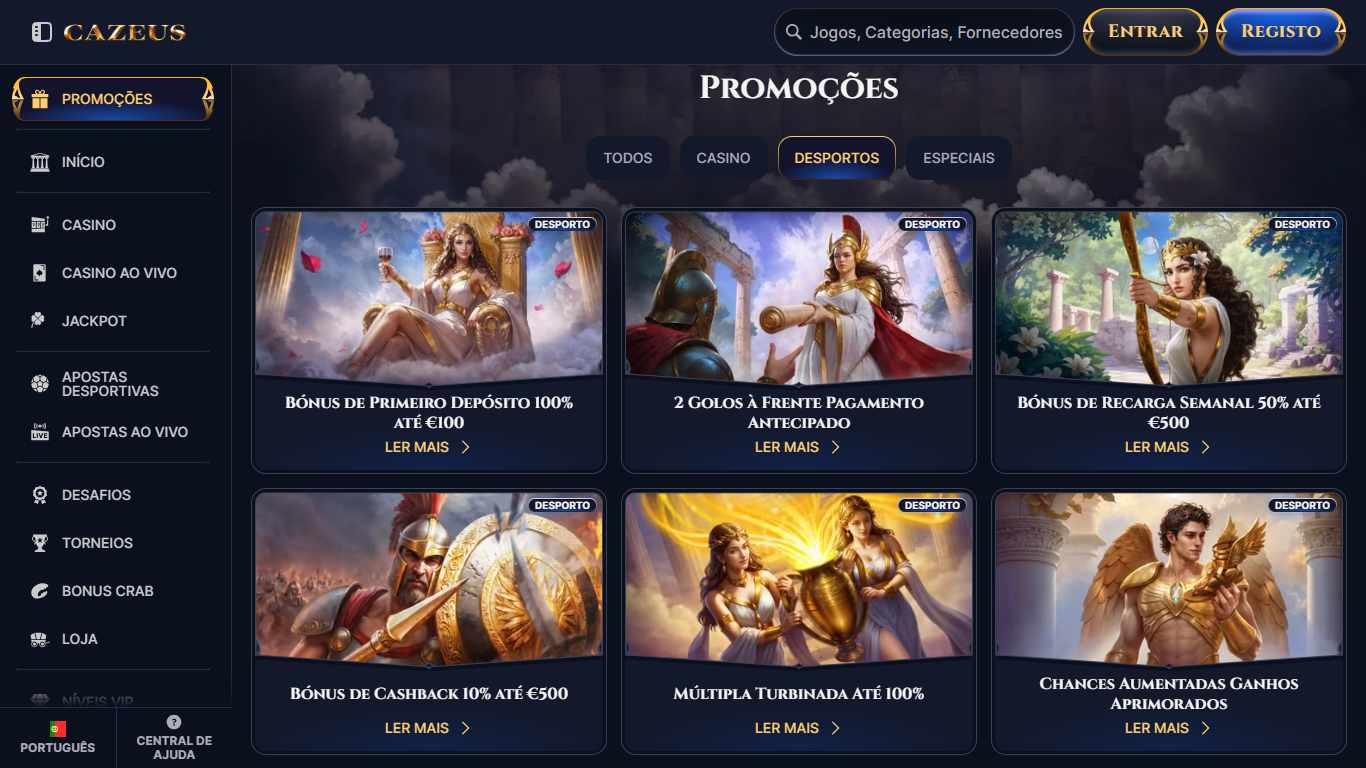 CaZeus Bookmaker Sport Bonuses Portugal