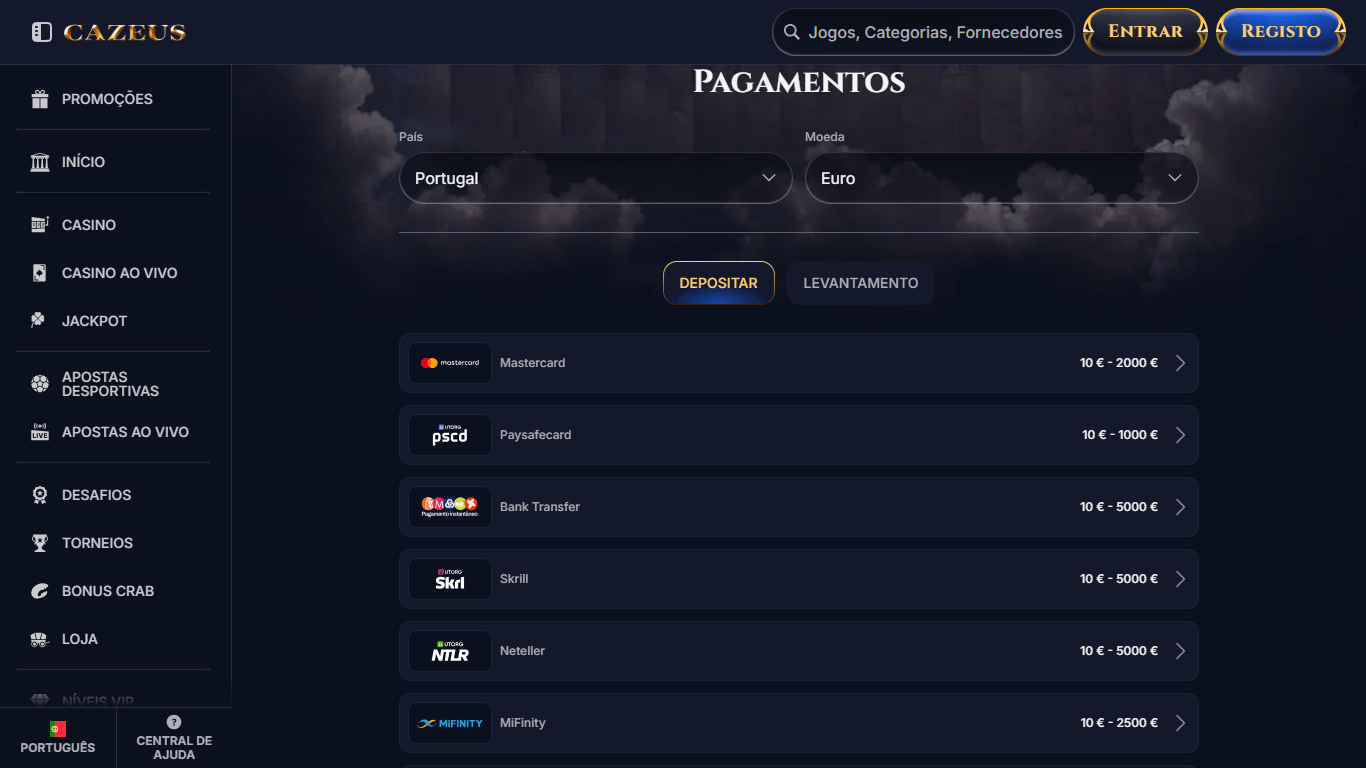 CaZeus payments Portugal