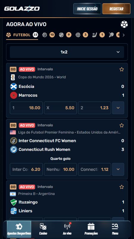Apostas ao vivo para o Mundial 2026 na Golazzo