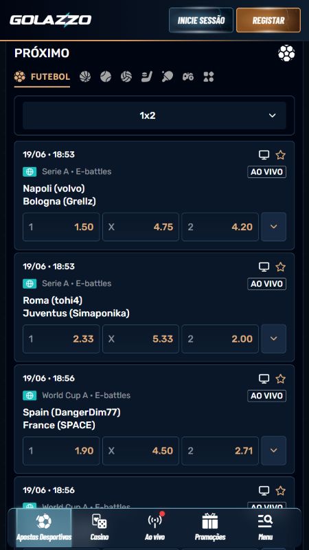 Próximos eventos de futebol para apostar na Golazzo