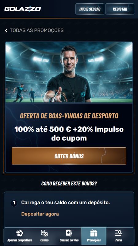 Bónus de boas-vindas com odds aumentadas no Golazzo