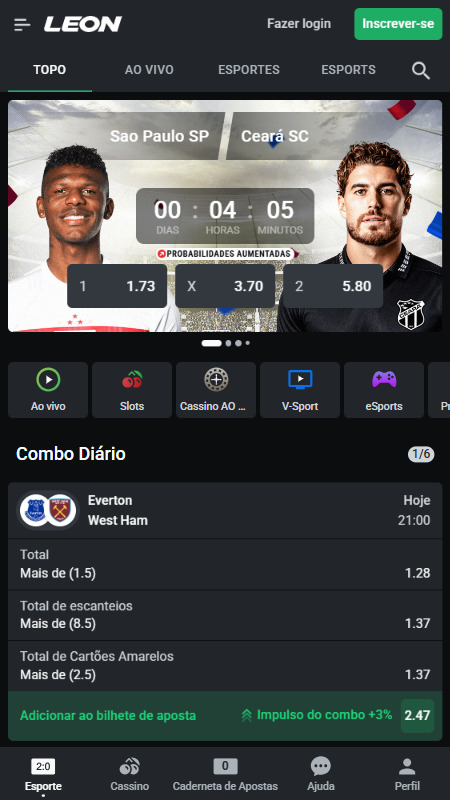 LEON – Site de apostas em tênis recomendado no Brasil