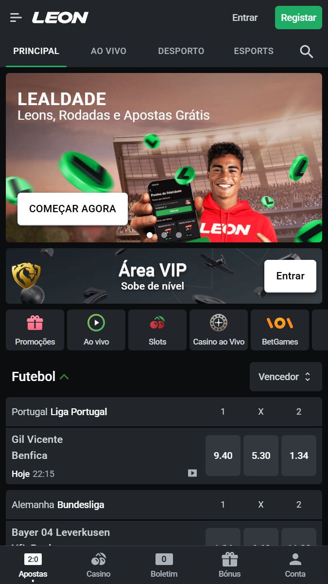 LeonBet main page