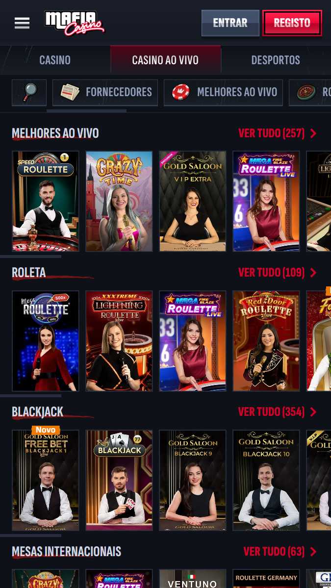 MafiaCasino jogos de mesa online