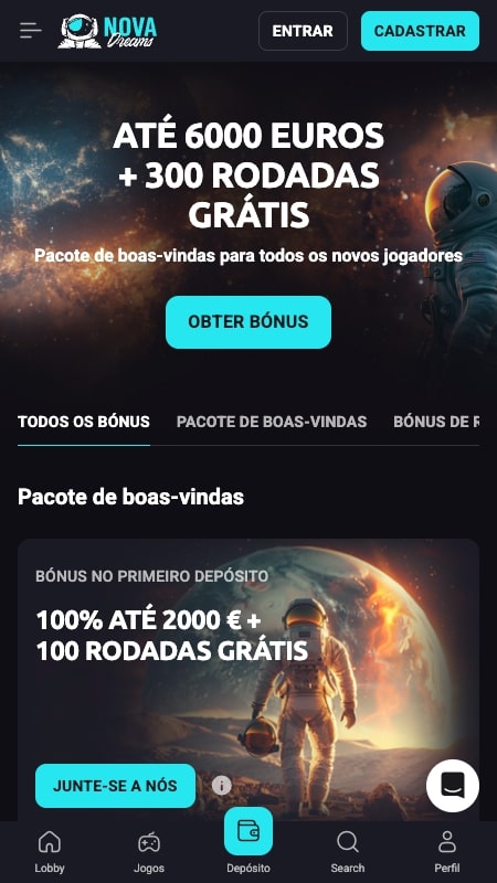 Bónus e promoções da NovaDreams