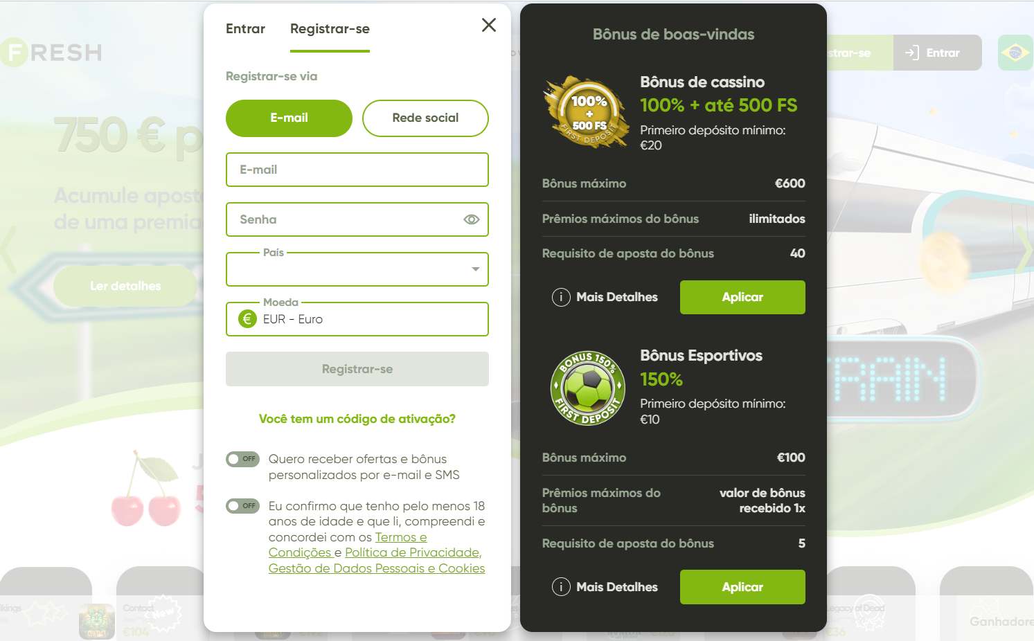 Fresh casino registration