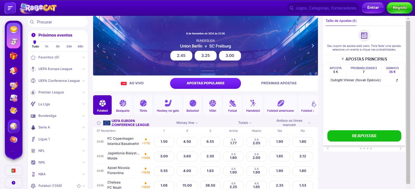 Robocat Bookmaker Portugal Sport Betting