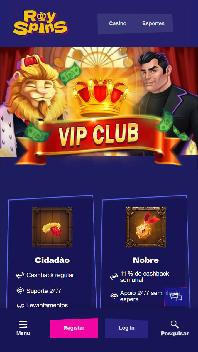 Royspins programa vip