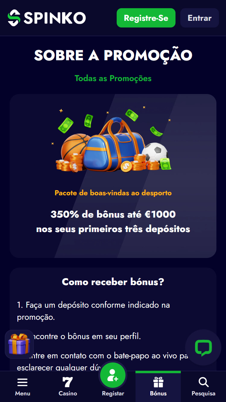 Spinko vip Bonus desportos