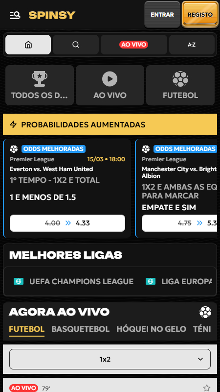 Spinsy Bookmaker-Apostas Desportivas Portugal