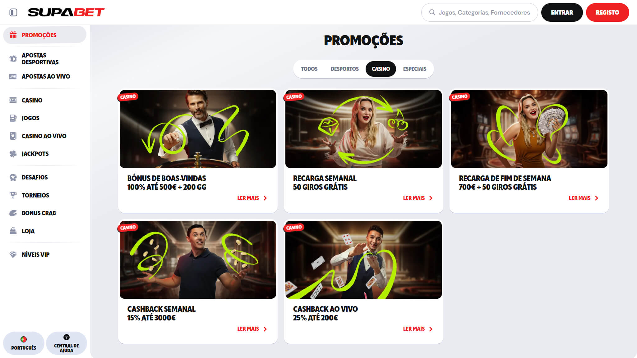 Supabet Casino Bónus Portugal