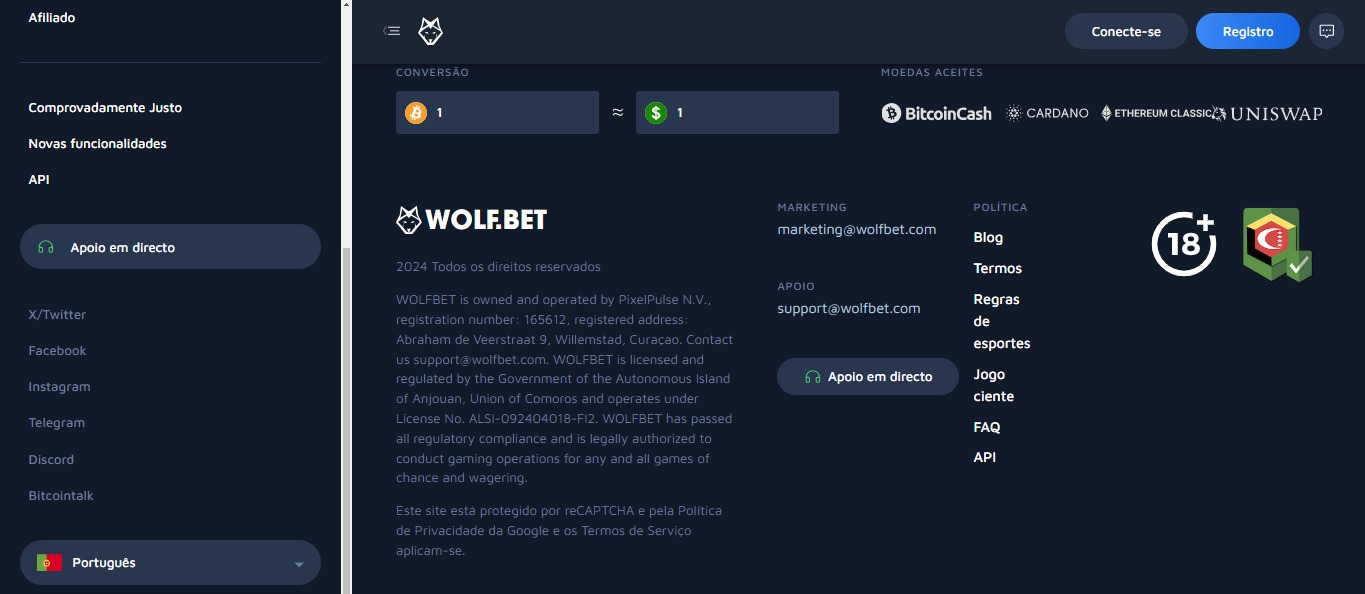 Wolfbet Customers Support