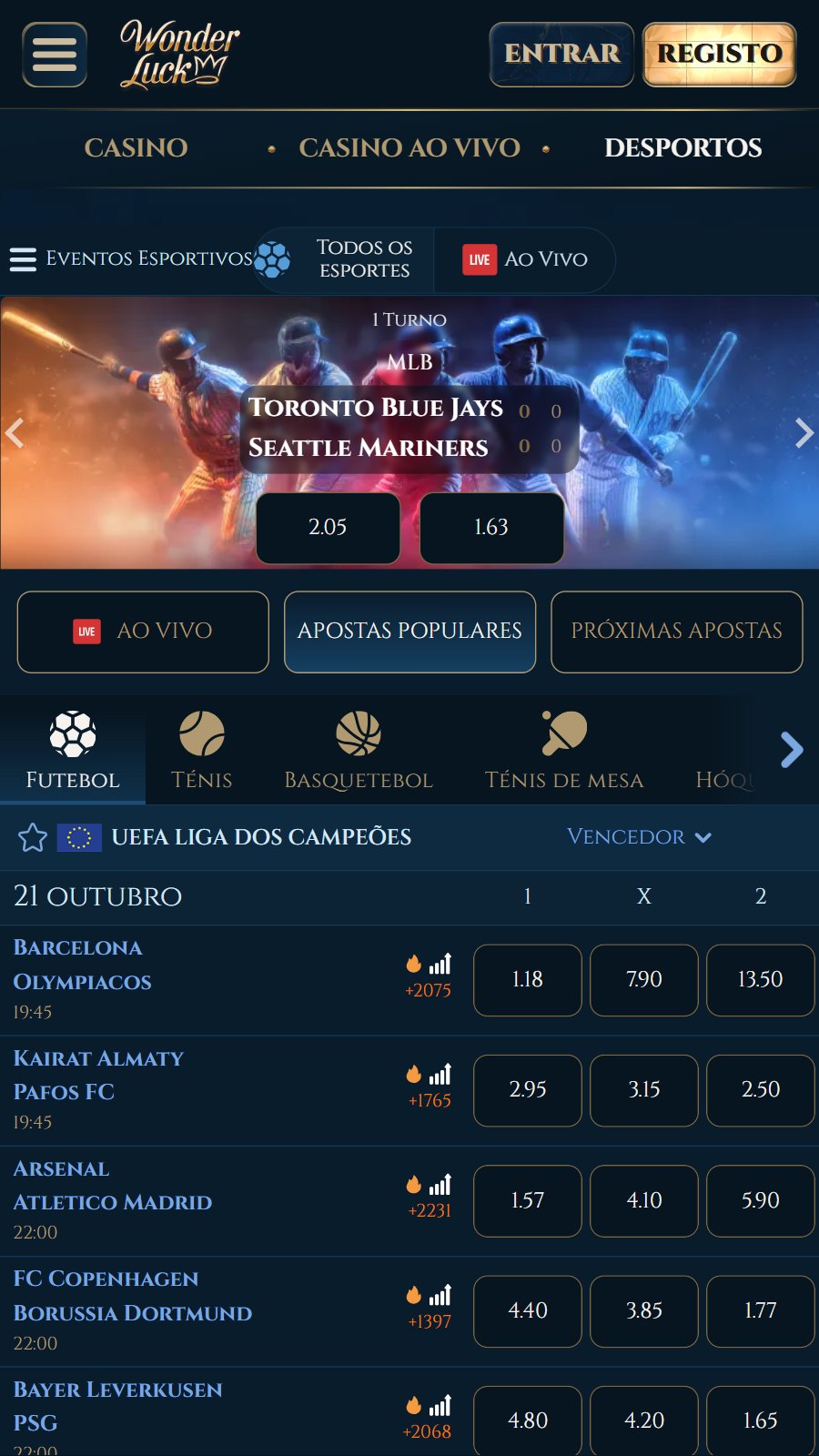 wonderluck home page pt