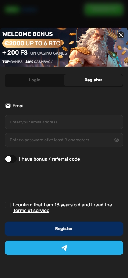 Win.Casino Registration PT (Mobile screen), allbets.tv