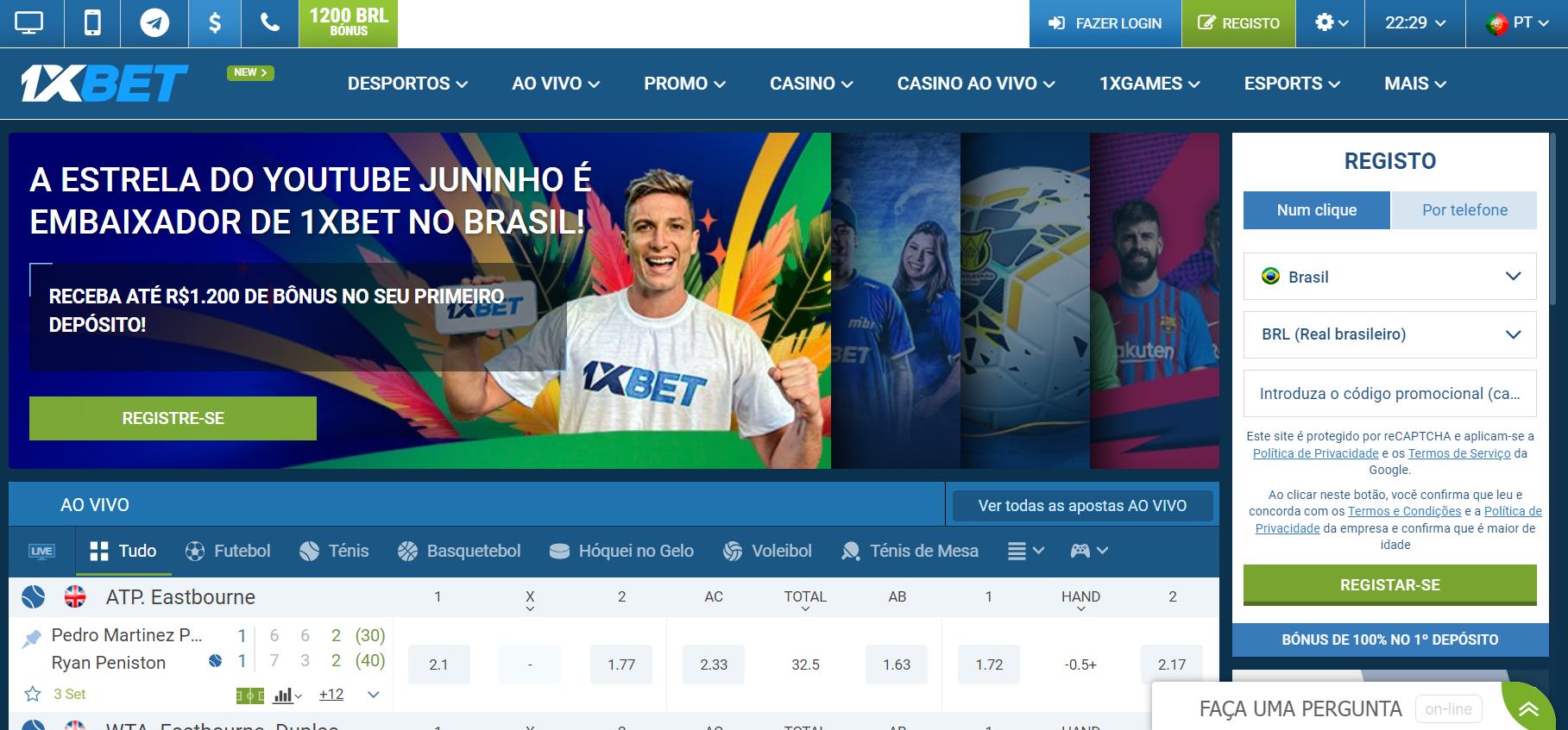 1xBet, apostasdesportivas.tv