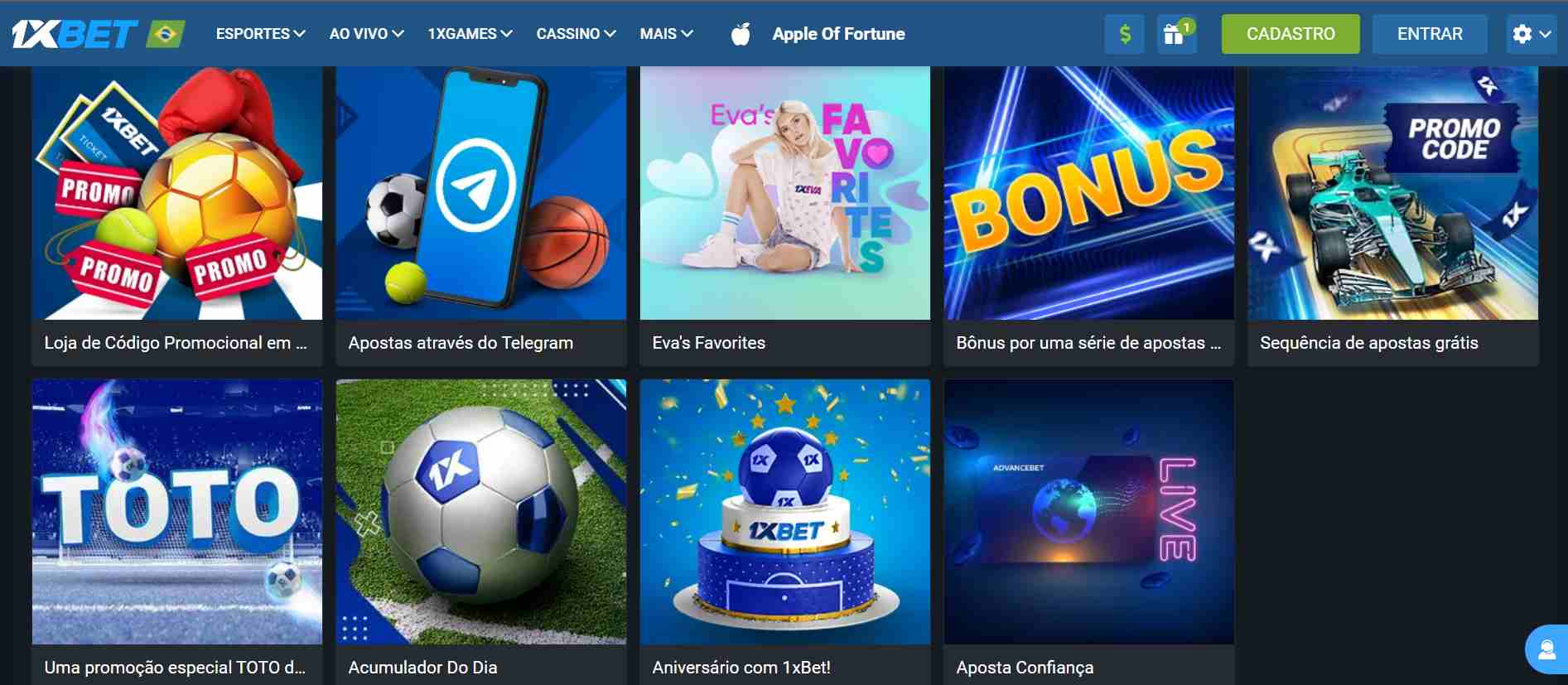 Bônus e Promoções na 1xBet 