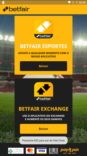 Faça o download do aplicativo da Betfair Esportes para Android