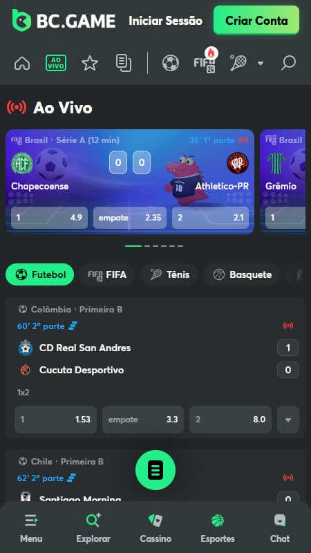 Apostas ao Vivo no BC.Game