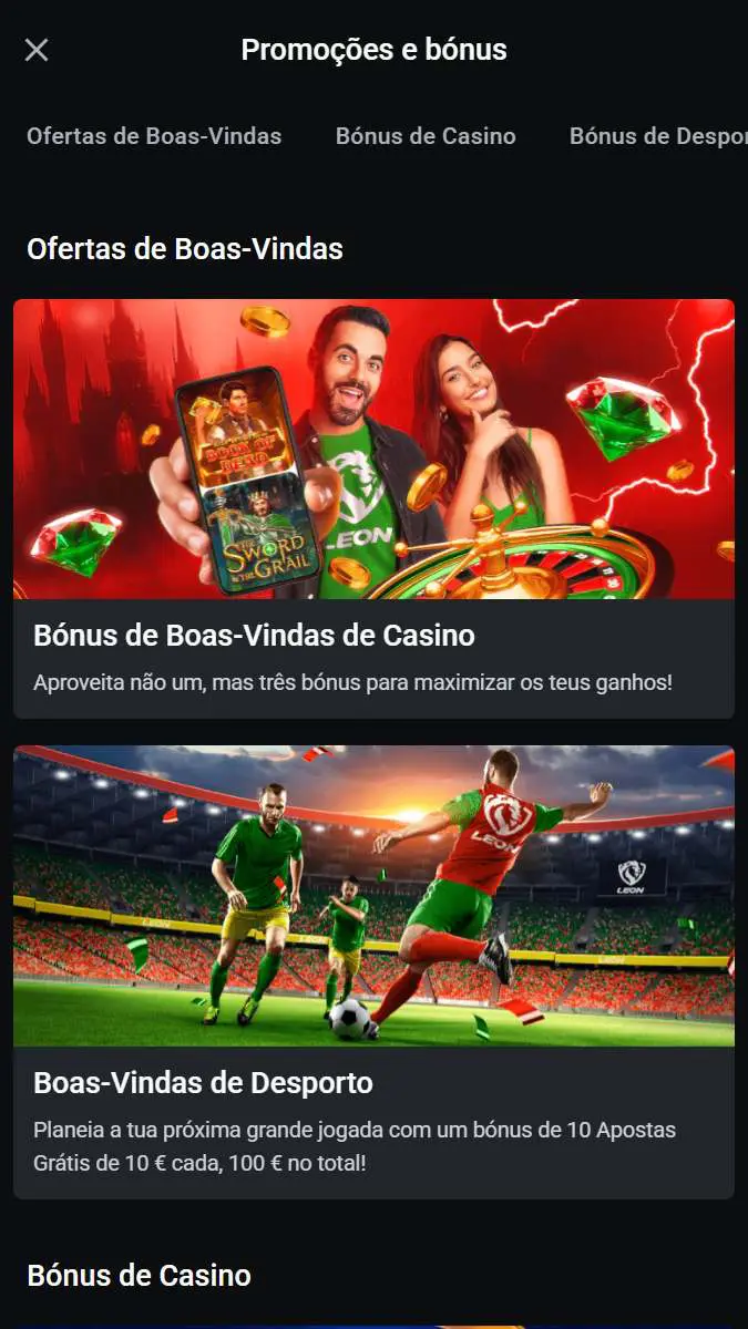 Μπόνους Leonbet