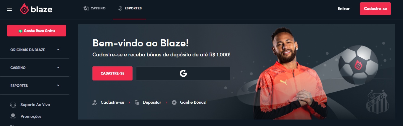 Blaze Bookmaker Welcom bonus Brazil, apostasdesportivas.tv