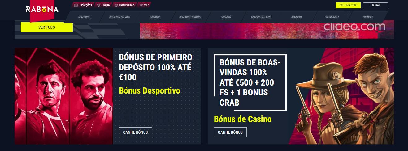 Rabona Casino welcome bonuses PT