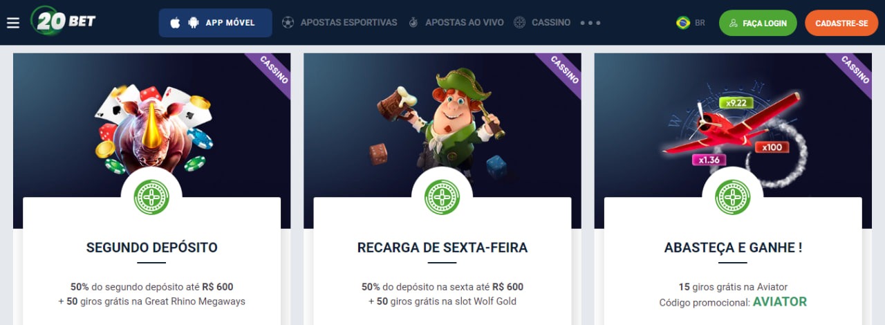 Bônus e Promoções no Cassino da 20bet