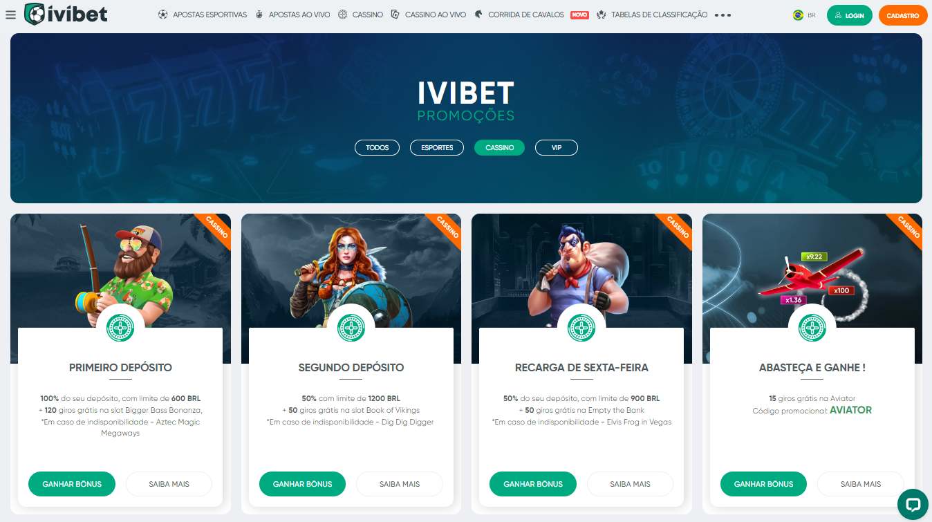 Bônus e Promoções no Cassino da IviBet