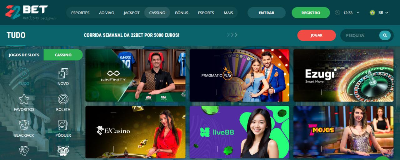 Cassino ao Vivo da 22bet