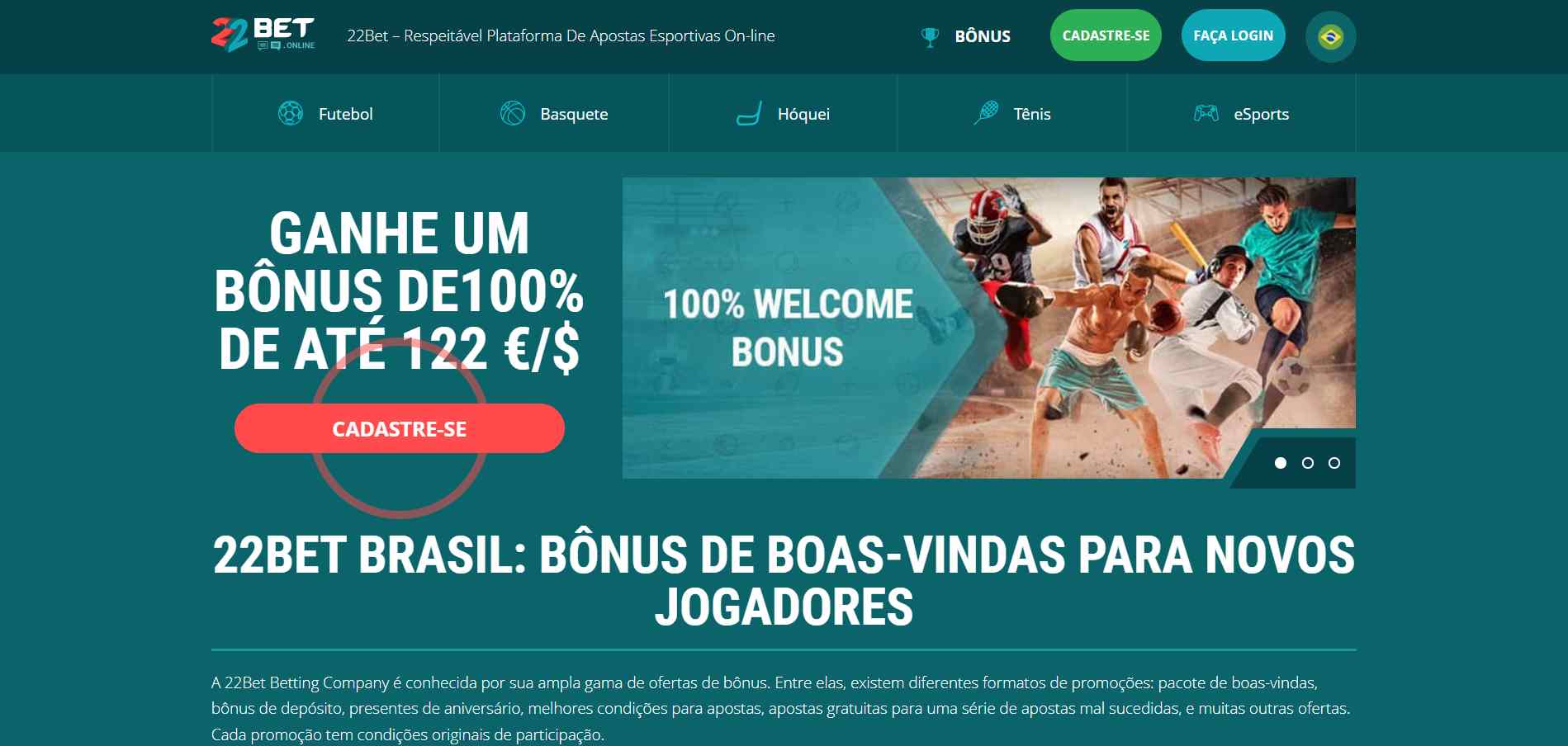 22Bet Sport Betting site Brazil