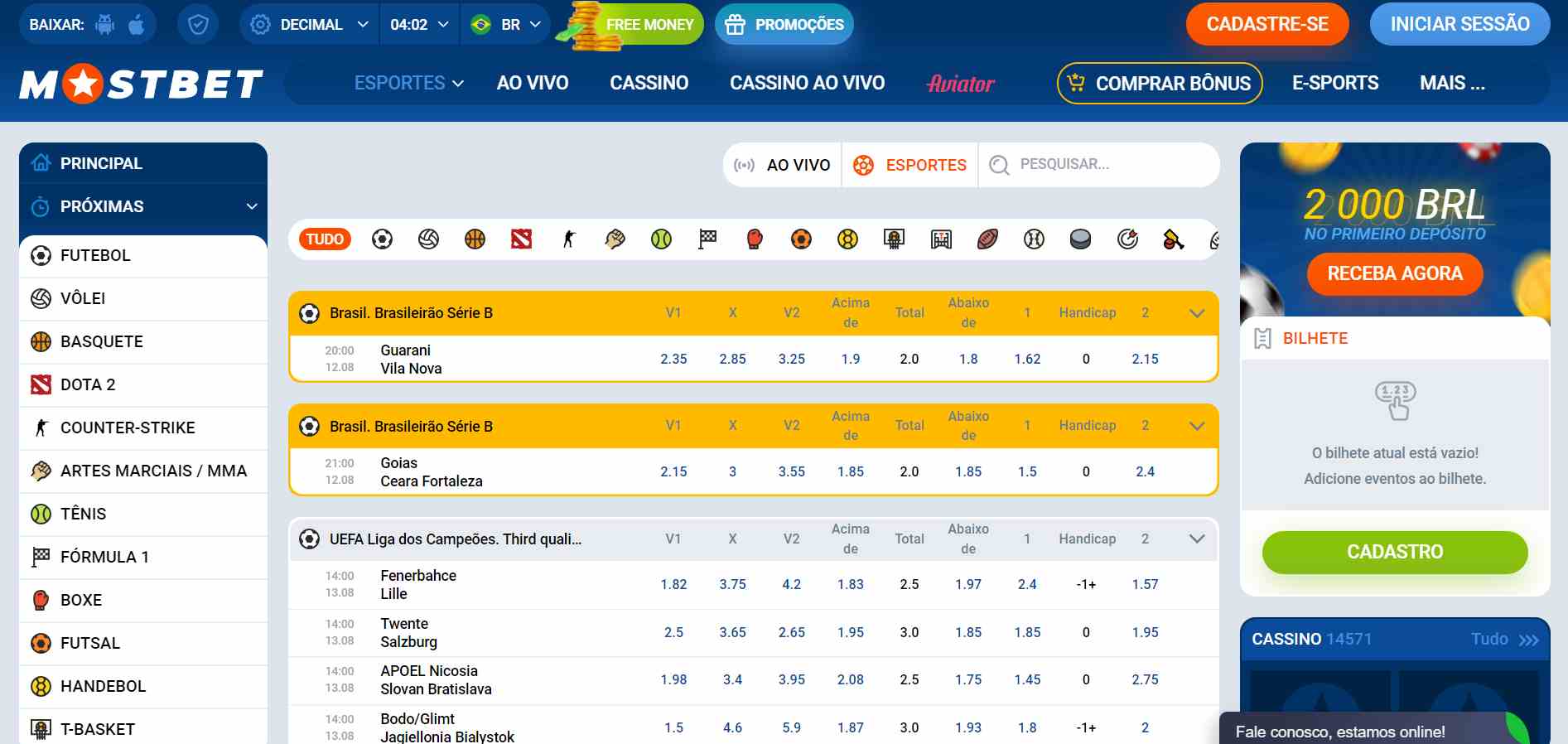 Mostbet Sport Betting in Brazil. apostasdesportivas.tv