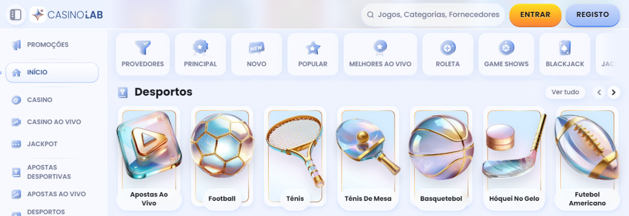 Apostas desportivas no CasinoLab