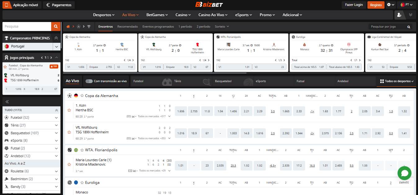 BizBet Desportos Ao Vivo Portugal, apostasdesportivas.tv