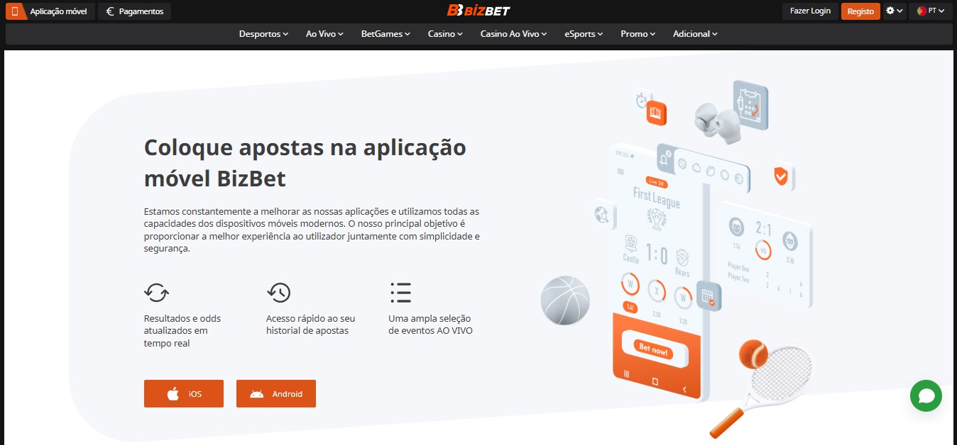 BizBet Mobile App Portugal, apostasdesportivas.tv