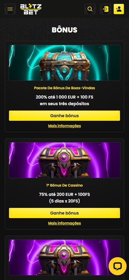 Blitz-Bet Bonuses Portugal (Mobile screen), apostasdesportivas.tv