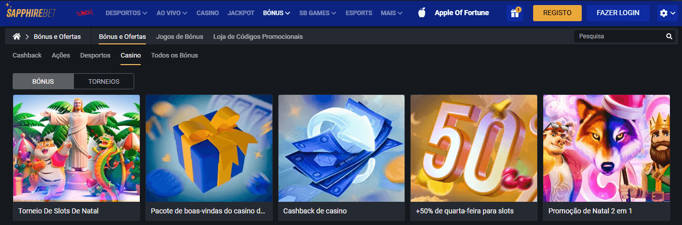 Bónus e promoções do Sapphirebet